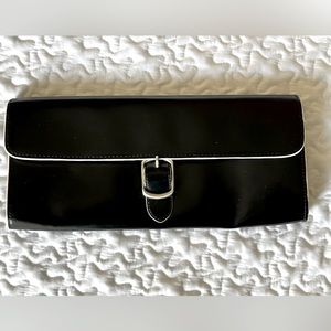 Black Vinyl Clutch by The Limited